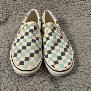 Blue and Light blue Checkered Vans